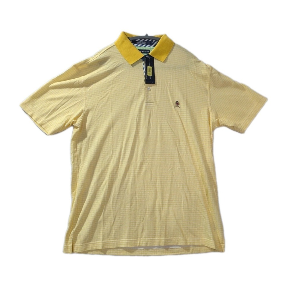 Tommy Hilfiger Yellow Polo Shirt NWT Crest Logo Men L‎